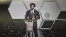 Bintang Liverpool, Mohamed Salah dinobatkan sebagai Pemain Terbaik Afrika 2017 dan menerima CAF awards di Accra International Press Conference, Accra, (4/1/2018). Salah mengalahkan Sadio Mane dan Pierre-Emerick Aubameyang. (AFP/Cristina Aldehuela)