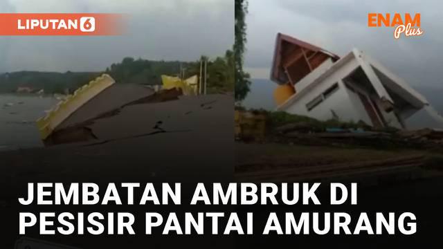 Jembatan penghubung antara Kelurahan Bitung dan Uwuran Satu ambruk