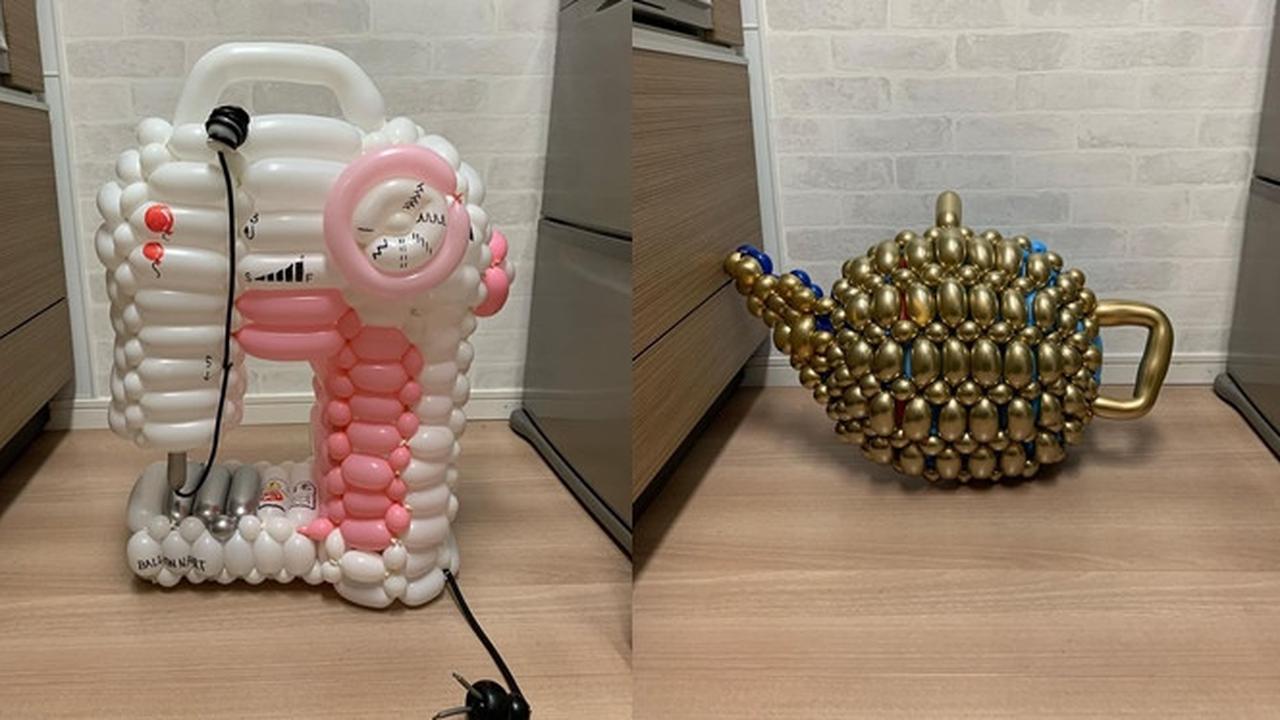 6 Karya Seni Balon Bentuk Benda Rumah Tangga Ini Kreatif Banget