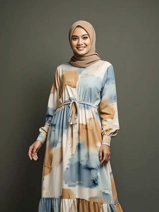 Gamis Motif untuk Wanita Usia 30-an