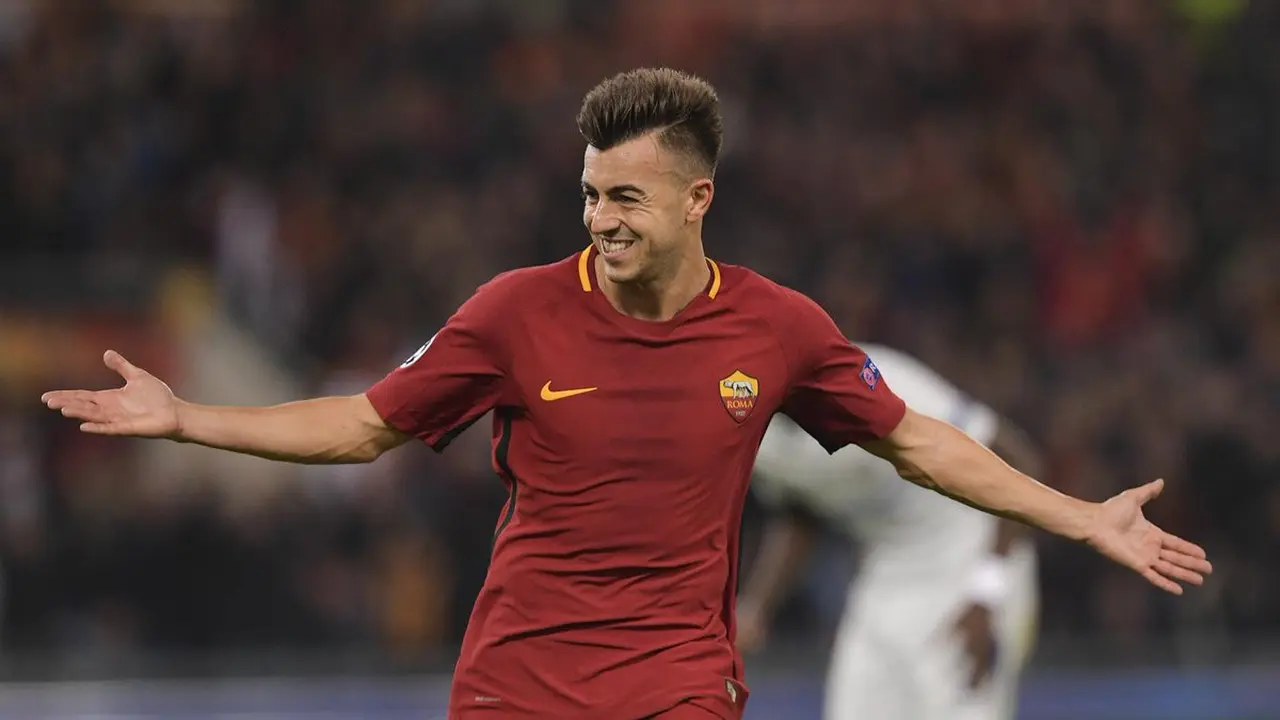 Striker AS Roma Stephan El Shaarawy merayakan gol ke gawang Chelsea (Twitter AS Roma)
