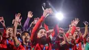 Timnas Maroko tampil mengejutkan sekaligus mencetak sejarah baru dengan meraih gelar juara Piala Dunia U20 2025 usai mengalahkan Argentina 2-0. (Javier TORRES/AFP)