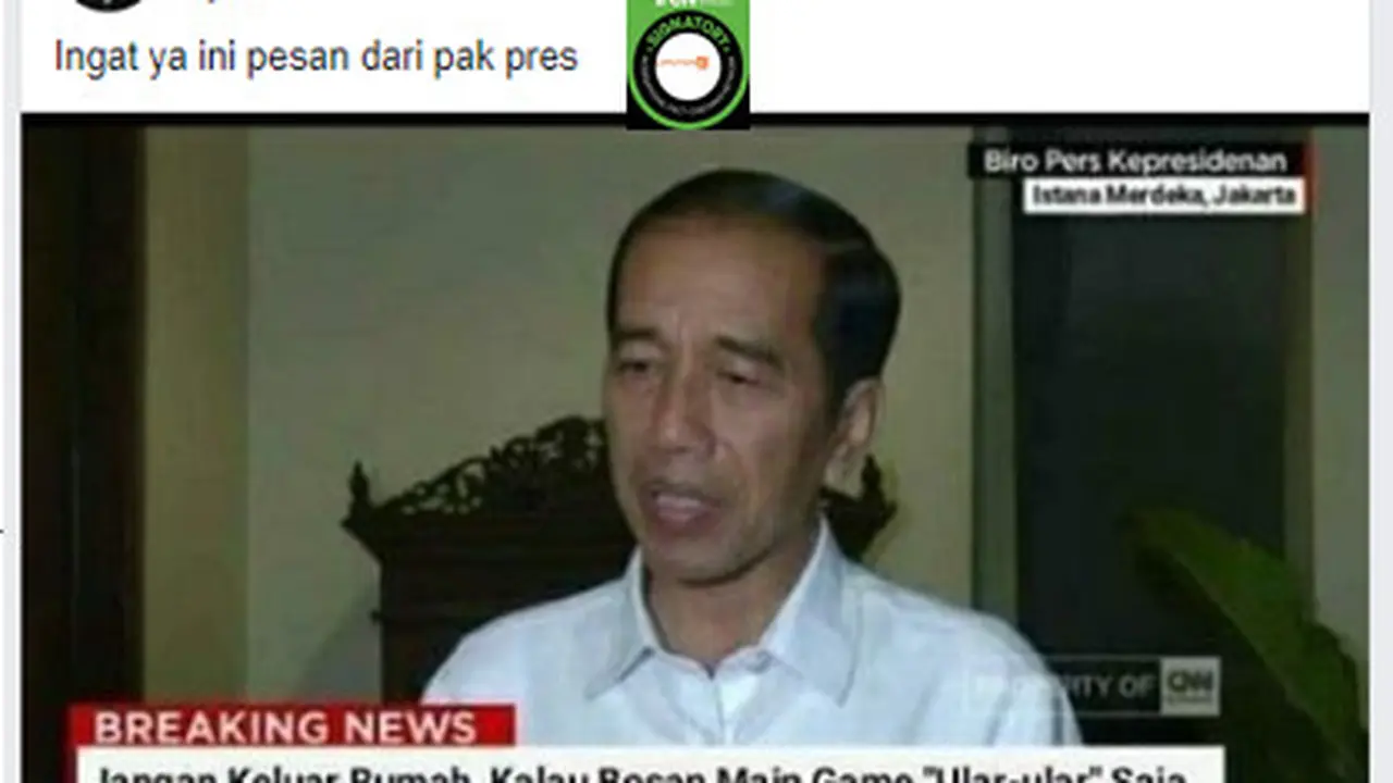 Presiden Jokowi Imbau Masyarakat Main Gim Ular Jika Bosan di Rumah