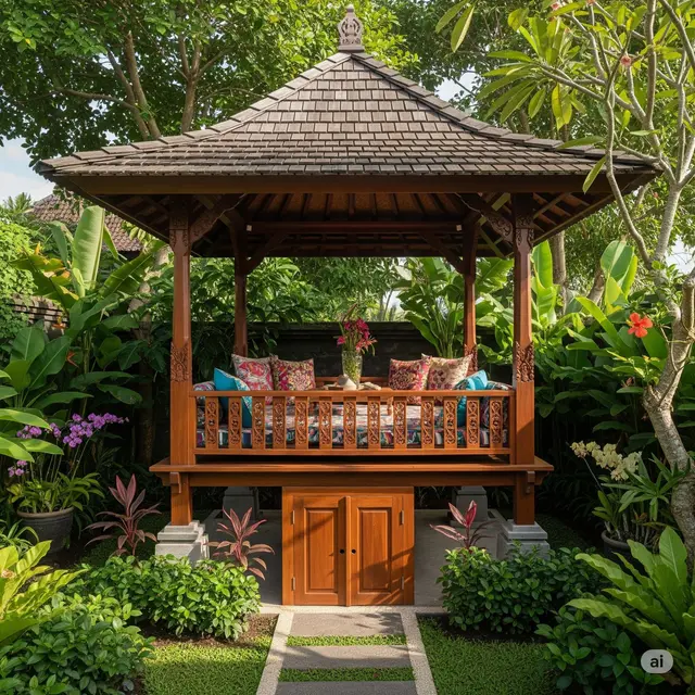 Gazebo Multifungsi + Ruang Penyimpanan