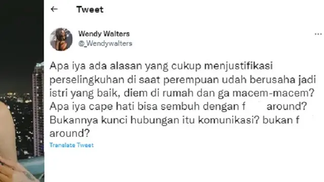 Wendy Walters - Reza Arap (Foto: Instagram/@wendywalters/Twitter)