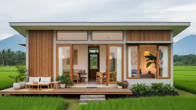 Model Rumah Kecil Bergaya Japandi Mewah Terbaru 2025/ Ilustrasi AI