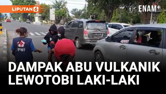 VIDEO: Dampak Abu Vulkanik Lewotobi, BPBD dan PMI Sikka Bagi Masker untuk Pengendara