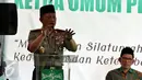 Kapolri Jenderal Tito Karnavian memberikan pidato saat Sarapan Pagi dan Silaturahmi di Kantor PBNU, Jakarta, Minggu (27/11). Kapolri dan PBNU mengajak masyarakat untuk memerangi paham radikal. (Liputan6.com/Johan Tallo)