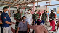 Vaksinasi booster di Lapas Porong. (DIan Kurniawan/Liputan6.com)