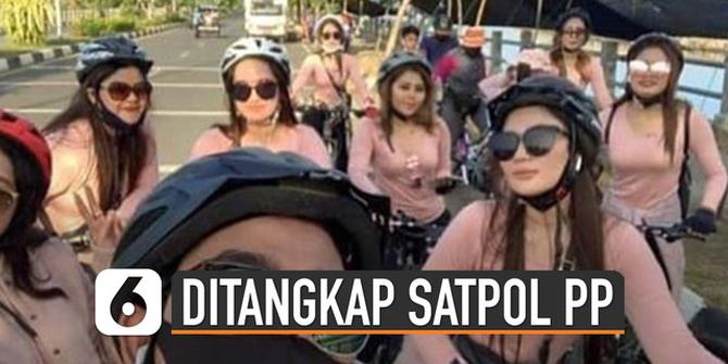 VIDEO: Viral Rombongan Pesepeda Perempuan Berbaju Ketat Ditangkap Satpol PP