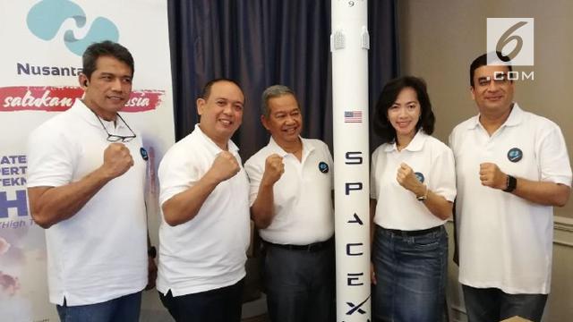 Konferensi pers  peluncuran Satelit Nusantara Satu. Liputan6.com/Andina Librianty