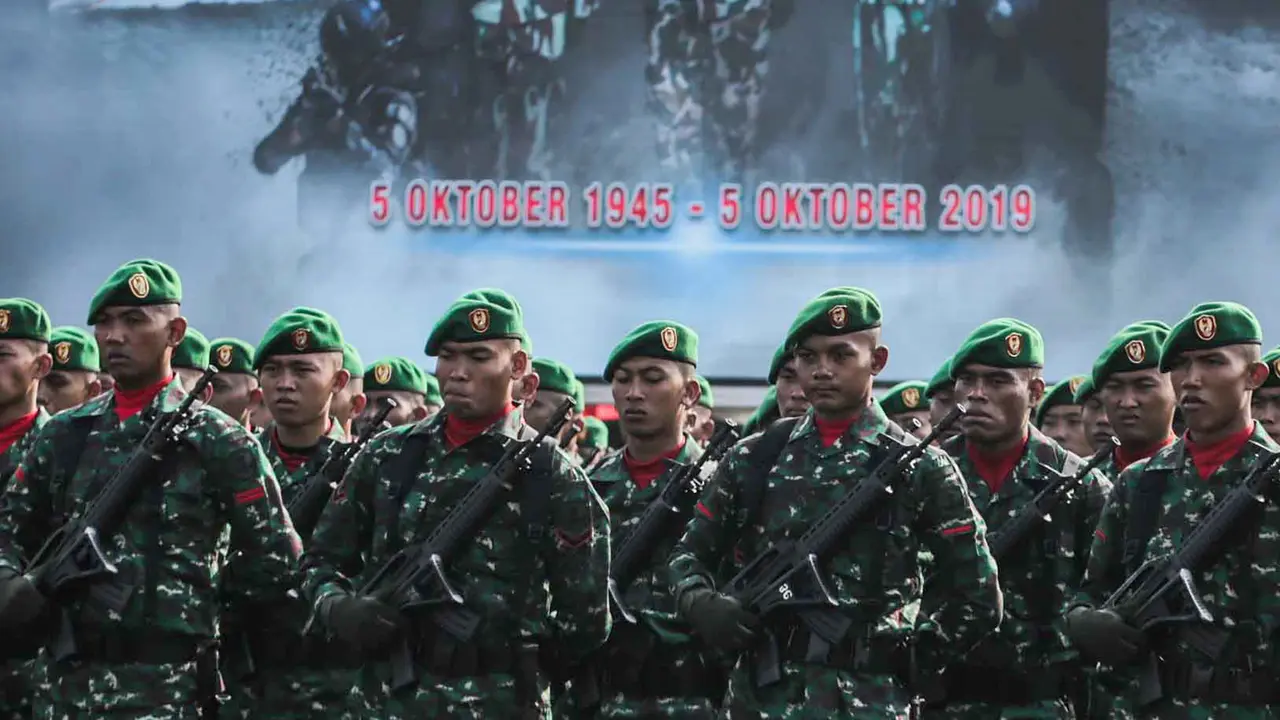 Ribuan Pasukan Ikuti Gladi Bersih HUT ke-74 TNI