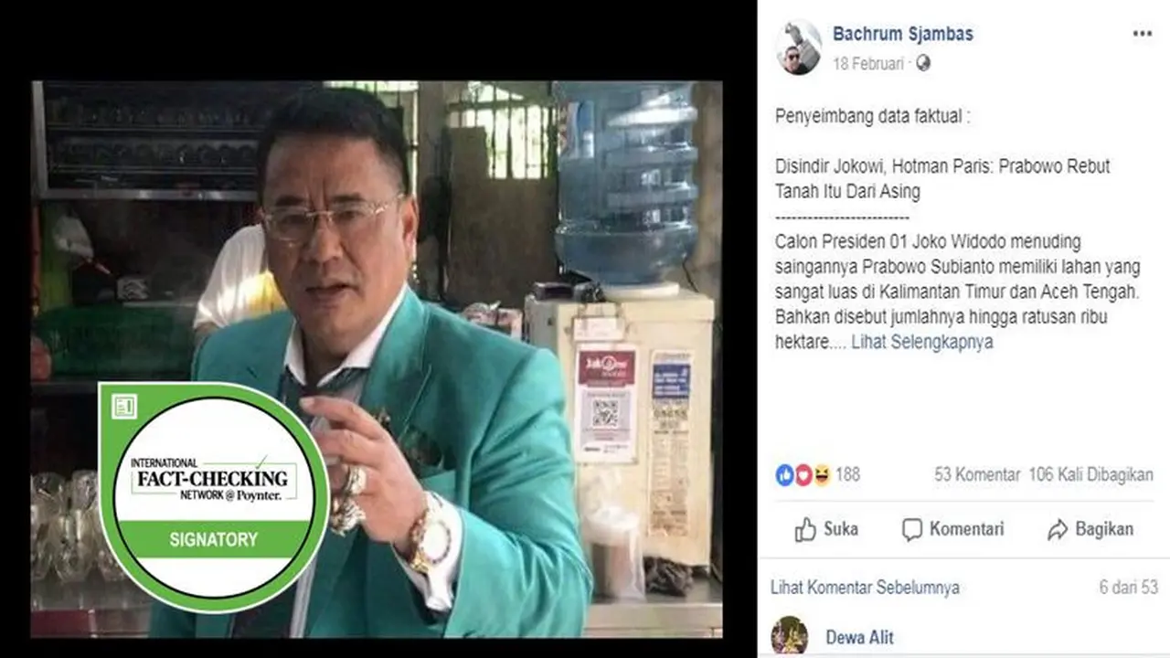 [Cek Fakta] Hotman Paris