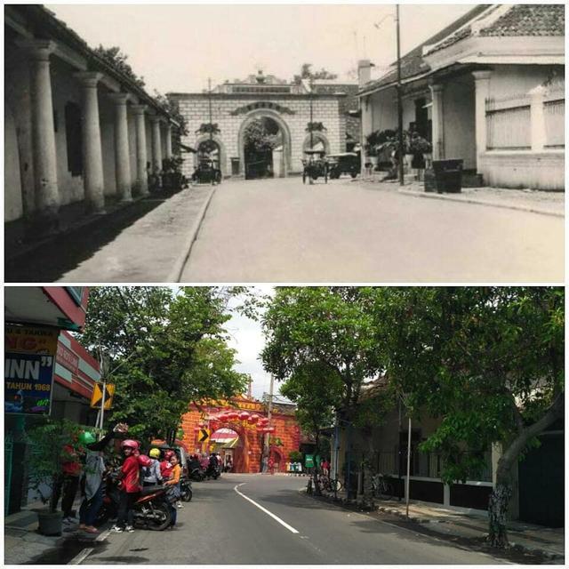 Suasana jalanan Kediri tempo dulu (Instagram/@mampirkediri)