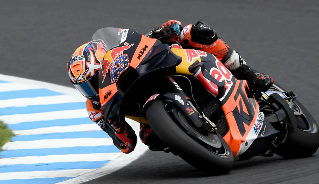 Selanjutnya, Jack Miller menutup tiga besar kualifikasi dengan torehan waktu 1 menit 43,551 detik. (Toshifumi KITAMURA/AFP)