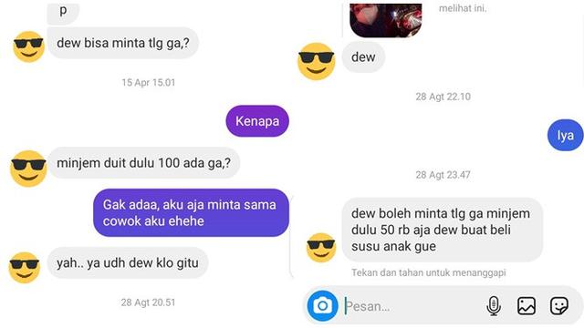 7 Chat Alasan Orang saat Pinjam Duit Ini Bikin Geleng Kepala
