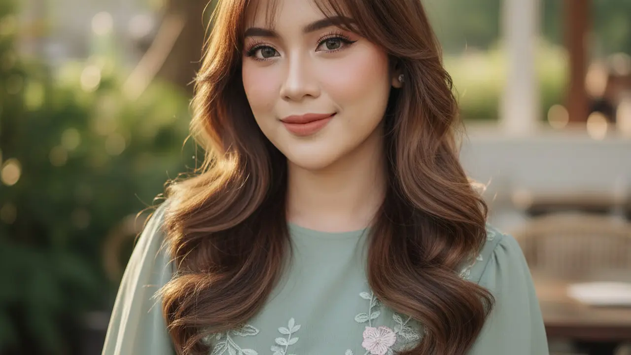 Model Rambut Wanita Panjang Bergelombang (Foto: Gemini AI)