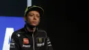 Pebalap Monster Energy Yamaha, Valentino Rossi saat peluncuran motor baru untuk MotoGP 2019 di Hotel Four Season, Senin (4/2). Motor baru tersebut diharapkan bisa mengangkat performa Yamaha. (Bola.com/Okie Prabhowo)