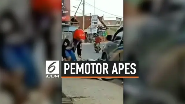 VIDEO: Kabur Saat Ditilang, Pengendara Motor Kena Apes