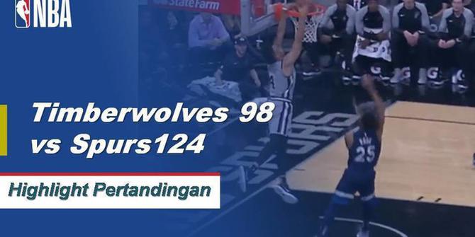 Cuplikan Hasil Pertandingan NBA : Timberwolves 98 vs Spurs 124