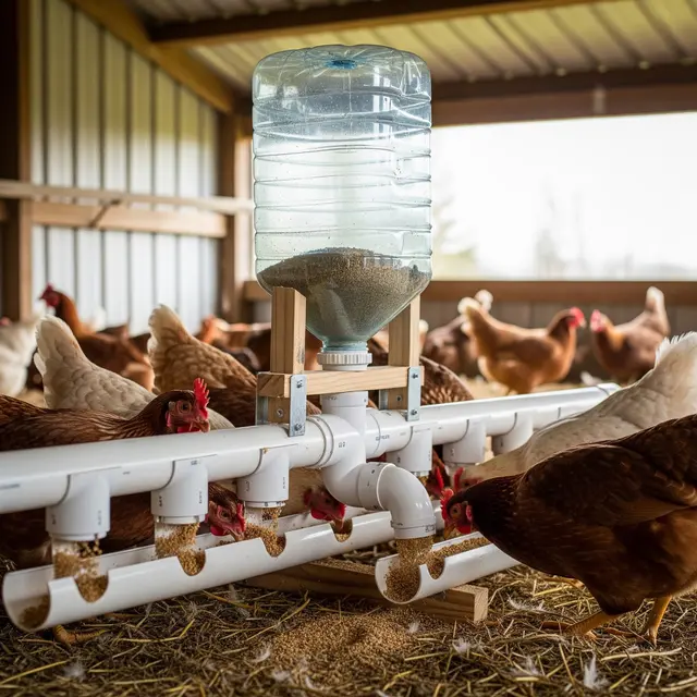 Tempat Pakan Ayam Otomatis dari Galon Bekas (Gemini AI)