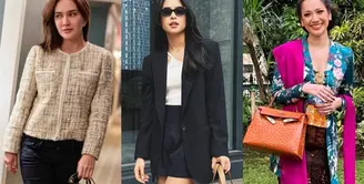 Lihat di sini beberapa potret adu OOTD artis pakai tas Hermes.