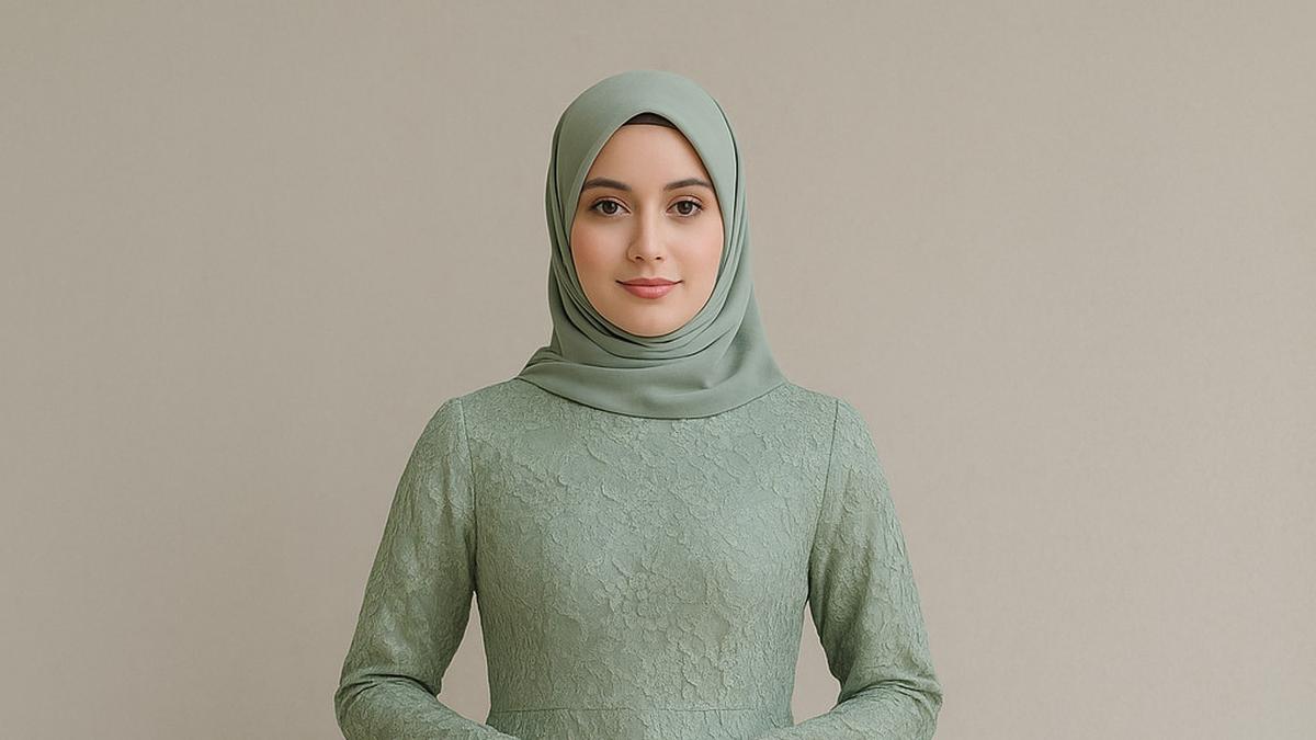 5 Model Gamis Islami Warna Sage dengan Brokat untuk Kondangan, Elegan dan Kekinian