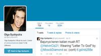 Ilustrasi akun Twitter resmi Olga Syahputra