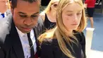 Aktris Amber Heard dikawal oleh petugas saat meninggalkan pengadilan Pengadilan Tinggi Los Angeles usai memberikan laporan penganiayan yang dilakukan suaminya Johnny Depp di Amerika Serikat, 27 Mei, 2016. (REUTERS/Rollo Ross)