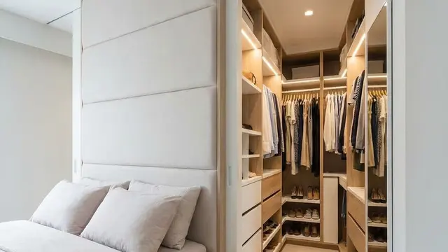 Desain Walk-In Closet di Kamar Sempit