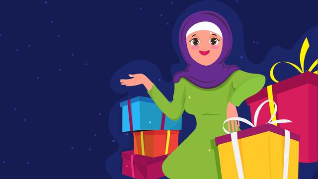 Ilustrasi ulang tahun, muslim, Islami