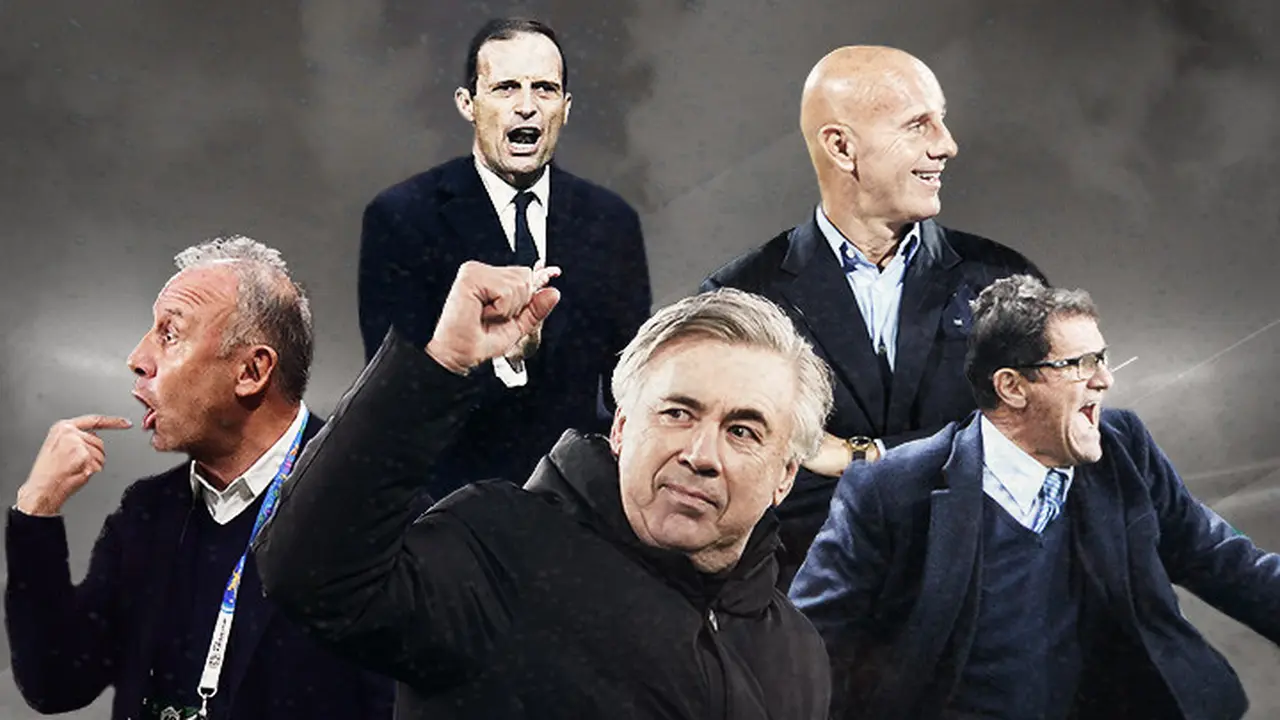 Massimiliano Allegri, Carlo Ancelotti, Alberto Zaccheroni, Fabio Capello, dan Arrigo Sacchi