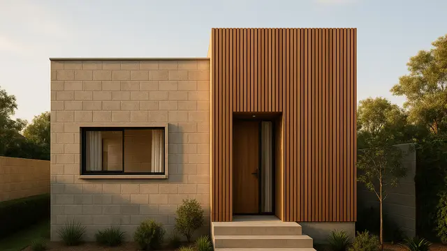 Model Rumah Kecil 6x9 Meter Kombinasi Batako dan Kayu