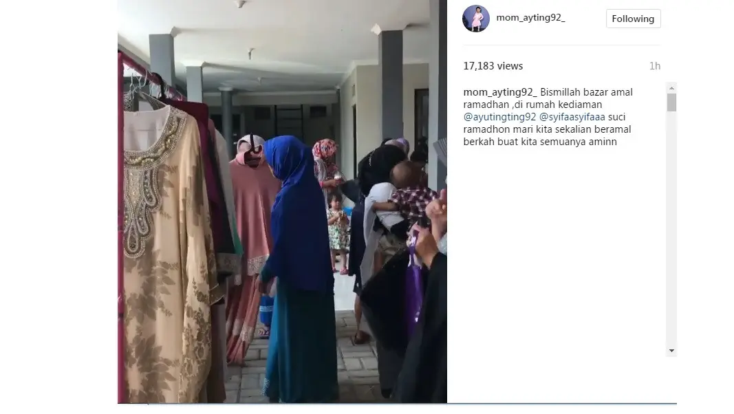 Ayu Ting Ting gelar bazar sambut Ramadan (Foto: Instagram)