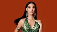 Ayu Maulida mengenakan gaun malam hijau di ajang Preliminary Contest Miss Universe 2020 (dok.instagram/@officialputeriindonesia/https://www.instagram.com/officialputeriindonesia/?hl=id/Komarudin)