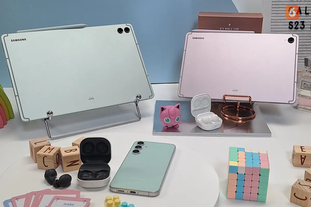 Samsung Galaxy Tab S9 FE Series bersama Galaxy S23 FE dan Galaxy Buds FE (Liputan6.com/Giovani Dio Prasasti)