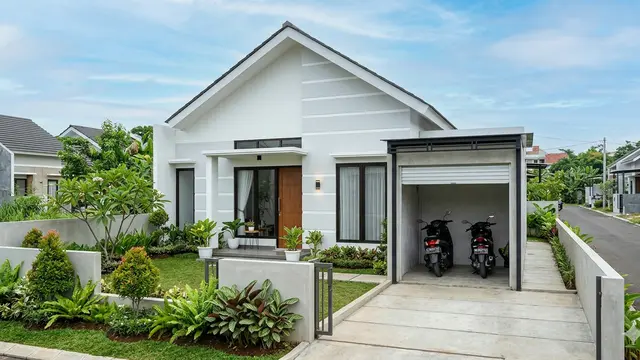 Model Rumah 1 Lantai Tipe 45 dengan Garasi Cukup 2 Motor. Gemini
