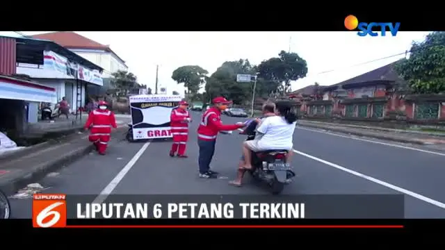 PMI Tabanan saat ini sudah membagikan masker di empat kecamatan yang terdampak langsung abu vulkanik erupsi Gunung Agung.