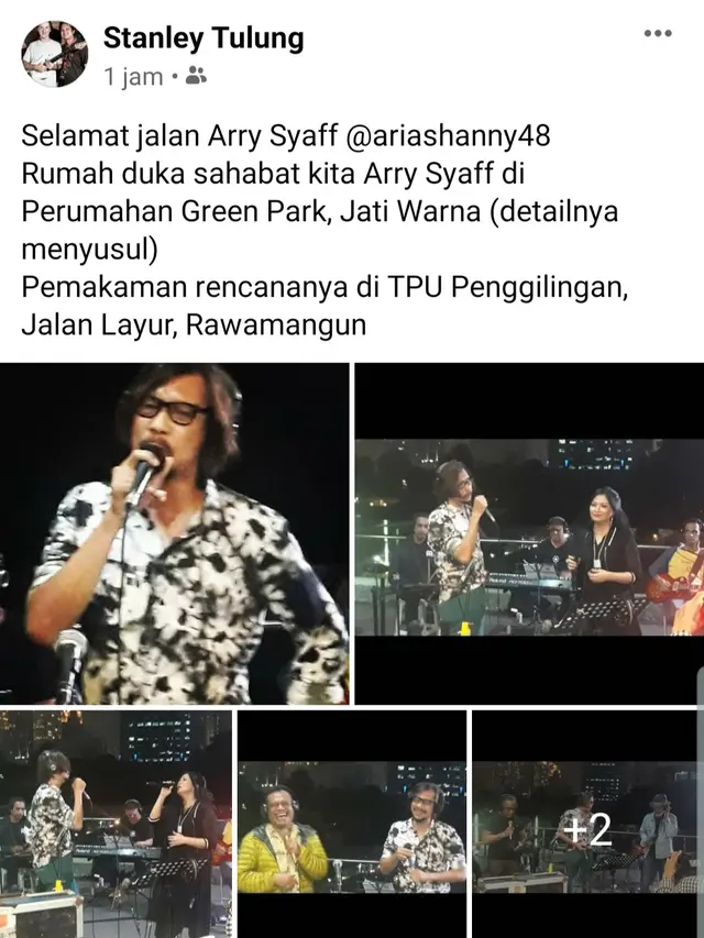 Arry Syaff dalam unggahan Stanley Tulung. (Foto: Facebook Stanley Tulung)