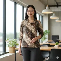 Model Atasan Batik Berkerah untuk Wanita Karir (created by AI)