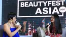 Raline Shah saat hadir dalam Beauty Fest Asia 2017. Ia tampil cantik dengan sentuhan make up segar dan riasan lipstik merah. (Adrian Putra/Bintang.com)