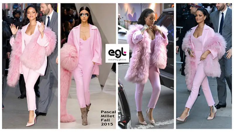 Warna Pink Jadi Gaya Andalan Rihanna