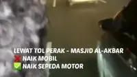 Pengendara motor masuk jalan tol (Instagram @surabayaterkini)