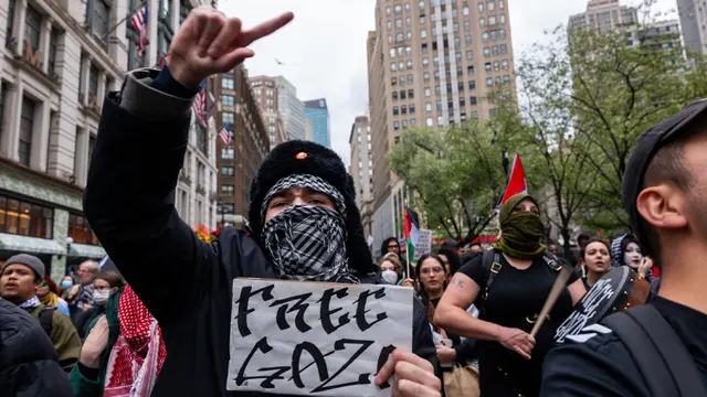 Unjuk Rasa Pro-Palestina di Manhattan
