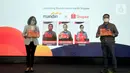 Hadir pada acara virtual SEVP Micro & Consumer Finance Josephus K. Triprakoso, Direktur Jaringan dan Retail Banking Bank Mandiri Aquarius Rudianto dan Direktur Eksekutif Shopee Indonesia Handhika Jahja. (Liputan6.com/Pool/PR)