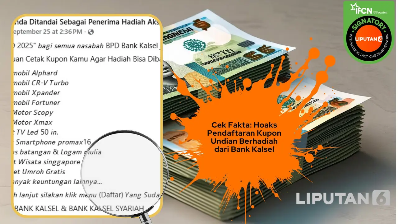 Cek fakta pendaftaran kupon berhadiah dari Bank Kalsel