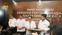 Menteri Dalam Negeri, Muhammad Tito Karnavian pada Rapat Koordinasi (Rakor) Kesiapan Penyelenggaraan Pilkada Serentak Tahun 2024 di Wilayah Sulawesi, Kalimantan, dan Maluku yang berlangsung di Ballroom Phinisi Hotel Claro Makassar, Sulawesi Selatan, Rabu (26/6/2024). (Foto: Istimewa)