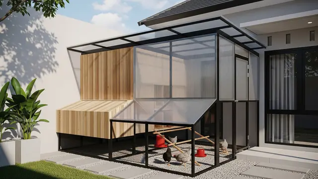 Desain Kandang Ayam Minimalis Cocok untuk Perumahan Cluster Modern (AI)