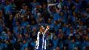 Gelandang Porto, Ricardo Quaresma merayakan selebrasi usai mencetak gol ke gawang Bayern Munich pada leg 8 besar Liga Champions di Stadion do Dragao, Kamis (16/4/2015). Porto menang 3-1 atas Bayern Munich.(REUTERS/Rafael Marchante)