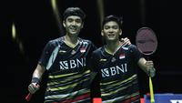 Ganda putra Indonesia Muhammad Shohibul Fikri/Bagas Maulana&nbsp;akan menghadapi He Ji Ting/Ren Xian Yu dari China pada laga semifinal French Open 2023 di&nbsp;Glaz Arena, Prancis, Sabtu, 28 Oktober. (foto: PBSI)